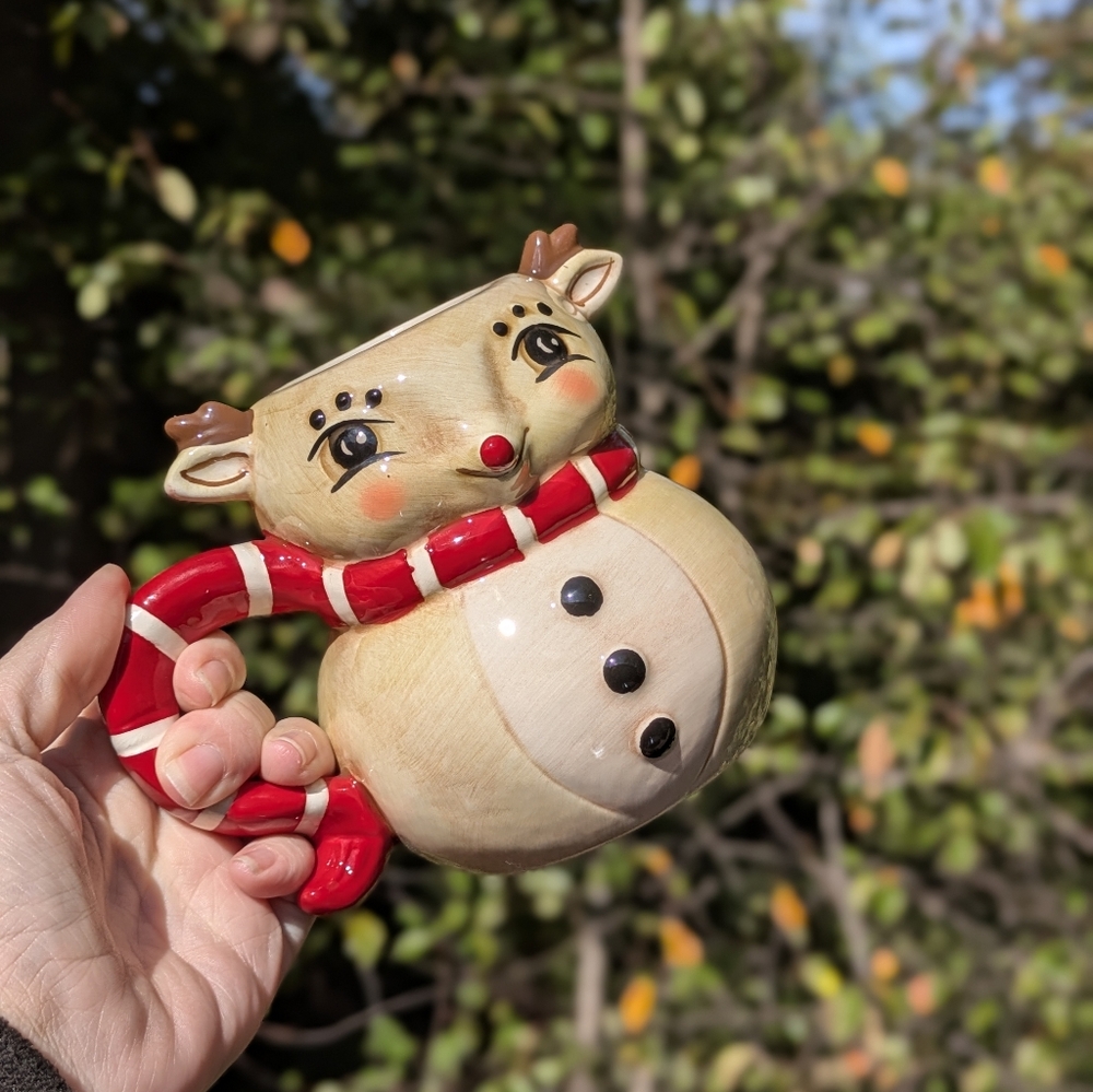 Johanna Parker Cute Vintage Reindeer Christmas Mug